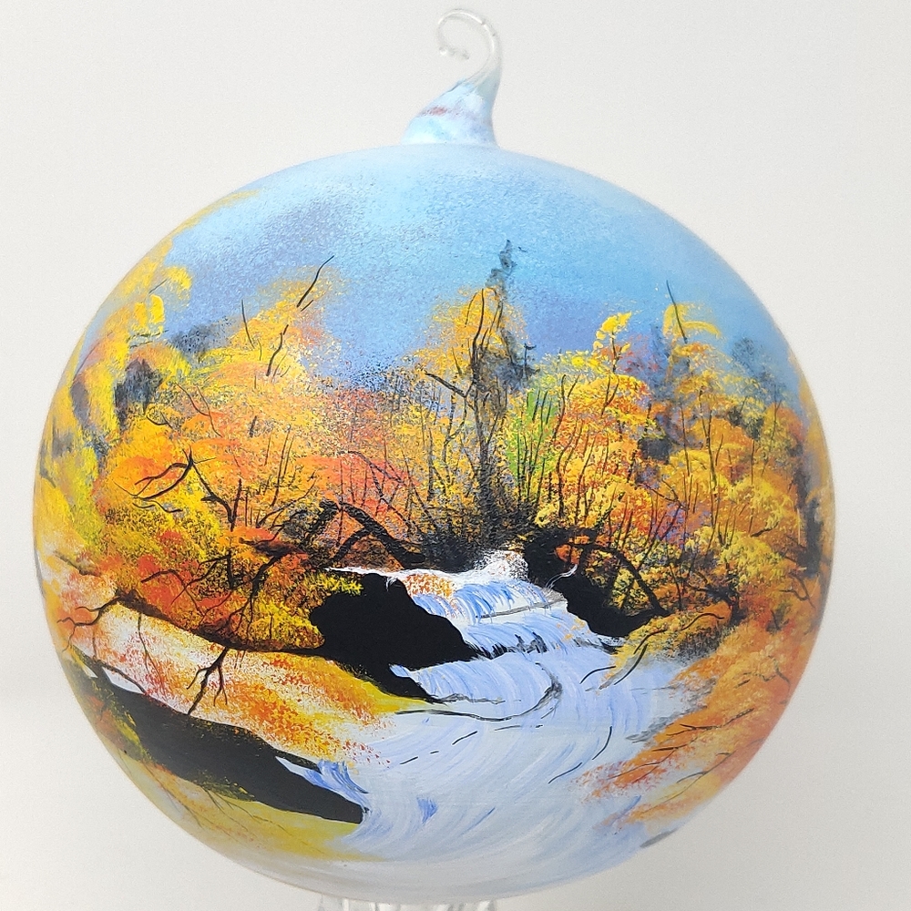 Huge 6" One of a Kind Glass Ball Ornament Poland